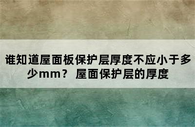 谁知道屋面板保护层厚度不应小于多少mm？ 屋面保护层的厚度